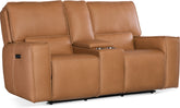 Hooker Furniture Living Room Miles Zero Gravity PWR Console Loveseat w/PWR Headrest